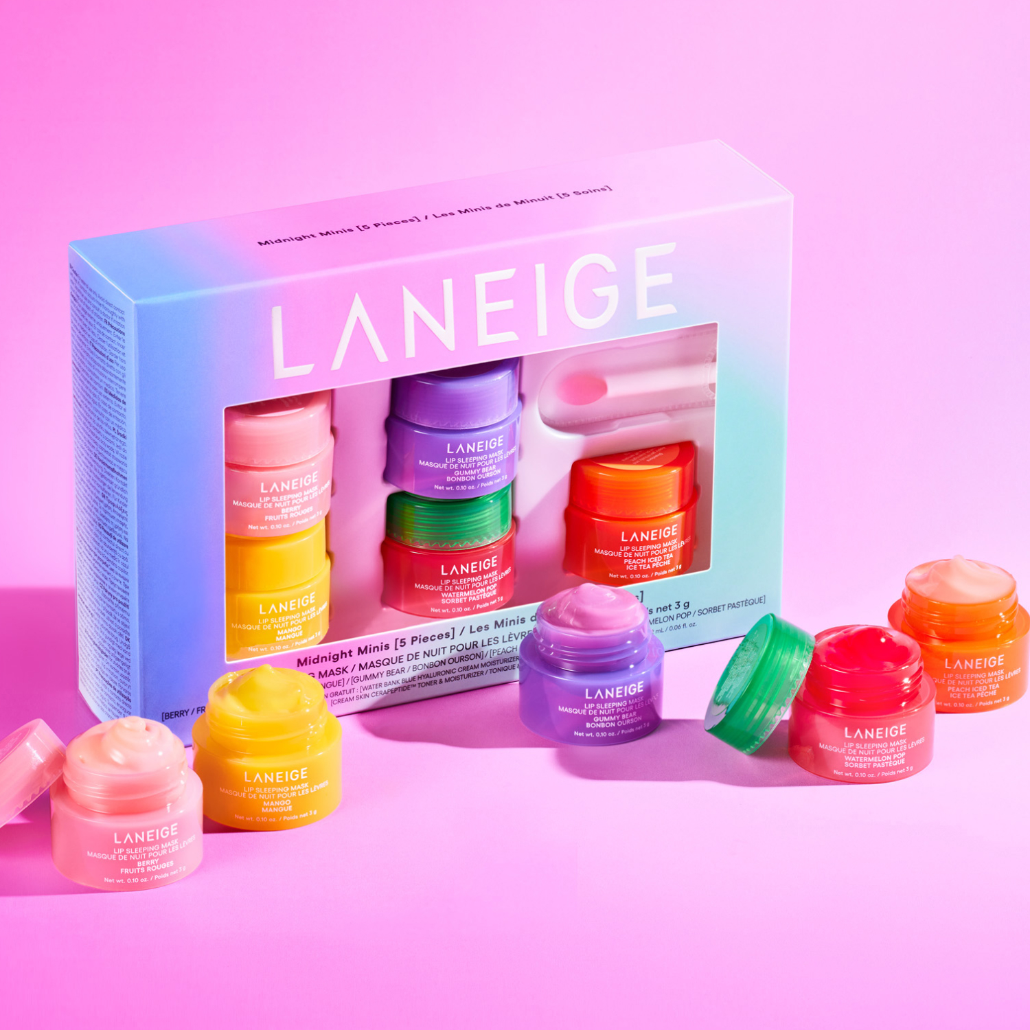 MIDNIGHT MINIS BY LANEIGE (SET DE MASCARILLAS PARA LABIOS)